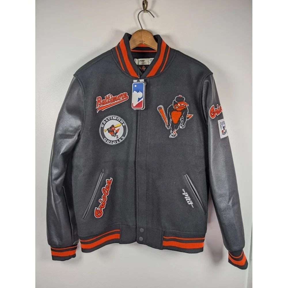 Baltimore Orioles Varsity Jacket Size‎ Large Bomber Pro Standard MSRP $250 NEW